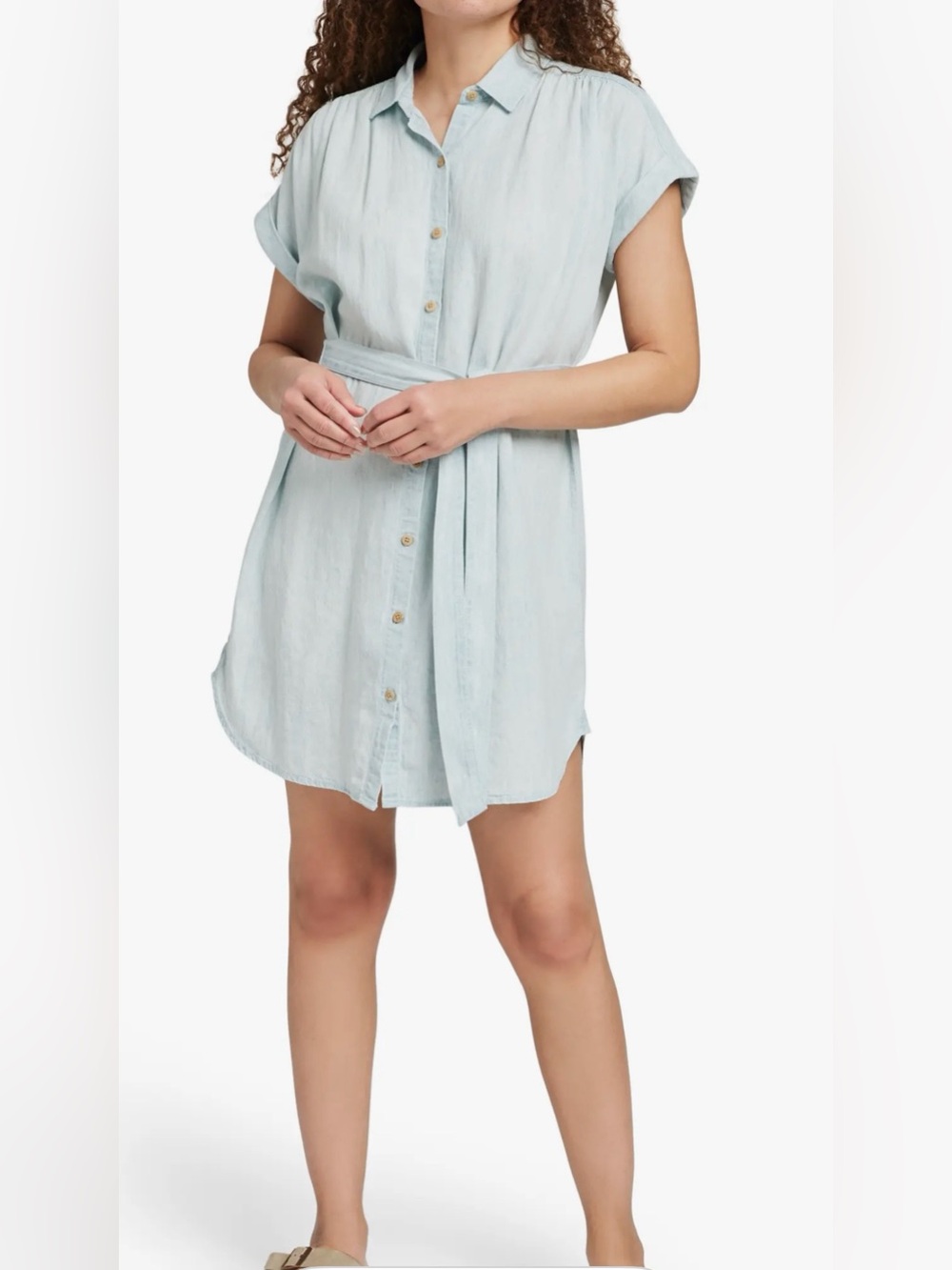 Faherty Women's Mini Shirt Dress Light blue Size XS